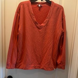 Orvis V-Neck Long Sleeve Sweatshirt - Rust